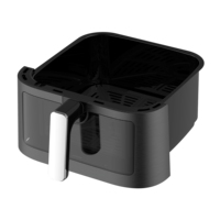 Friteuse à air numérique Longbank 8L grande capacité, noir mat, sans huile, avec écran tactile, menus prédéfinis et fenêtre de visualisation