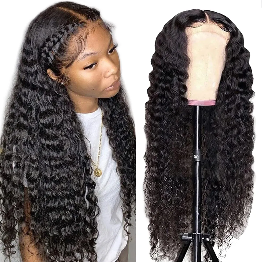 Brazilian Virgin Hair 8-30 Inch 150 Density 1000 Reviews 13x4 Human Hair Lace Front Wig Deep Wave Human Hair Wigs Vendor