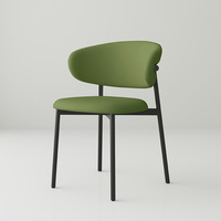 Chaise de salle à manger portable moderne de luxe italienne en cuir PU blanc crème français, pieds en acier inoxydable, mobilier de maison