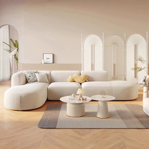 Imperial Concubine's Position L-Shaped Right Angle Corner <strong>Sofa</strong> <strong>Cream</strong> Style for Living Room Beauty Salon Homestay Hotel Lobby - Product Image 2