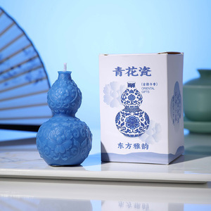 Diffuseur de parfum en forme de gourde en porcelaine bleue et blanche, style rétro original, nouveau luxe chinois, ornement d'ambiance pour la maison, vente en gros - Product Image 3