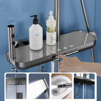 Ensemble de douche mural en laiton à 4 fonctions avec fonction pluie et massage, personnalisable OEM pour projets hôteliers et villas