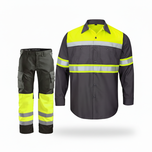 Uniforme de trabajo de poliéster de alta calidad para hombres, venta al por mayor, ropa de trabajo de seguridad, nailon reflectante, impermeable, servicio OEM, trabajadores adultos - Product Image 1
