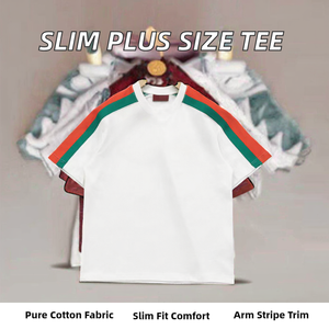Camiseta de Verano de Manga Corta para Hombre, 100% Algodón, Corte Regular, Tallas Grandes, Estilo Casual, Tejido Ecológico con Ribete en Contraste, Nueva Moda al por Mayor - Product Image 2