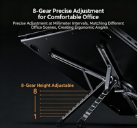 Support magnétique robuste en alliage d'aluminium Great Roc X16 portable tout-en-un avec hauteur réglable sur 8 niveaux pour ordinateur portable/tablette/smartphone