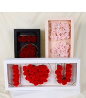 Boîtes d'emballage de luxe caja de vente en gros, organisateurs, boîte-cadeau de fleur de rose, emballage avec fenêtre