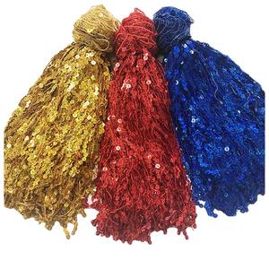 Accesorio de ropa 15cm 30CM 40cm Lentejuelas brillantes Borla Flecos Recorte de encaje de lentejuelas para decoración de vestidos - Product Image 6