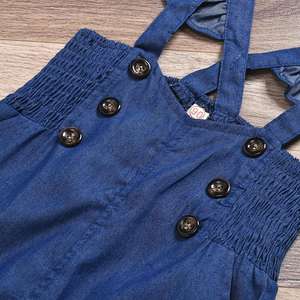 Nouvel ensemble d'été pour filles : T-shirt décontracté à manches longues + pantalon à bretelles, 2 pièces, patchwork, vêtements écologiques pour enfants - Product Image 5