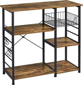 Huasheng Estante de Cocina Metálico de 3 Niveles, Tipo Soporte, No Plegable, Multifunción, para Cafetera, Microondas, con Cestas de Alambre - Product Image 1