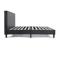 Cadre de lit pliable en bois de pin massif noir, grand lit de luxe moderne, vente directe d'usine Nisco, durable et écologique
