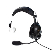 Headset Penerbangan Peredam Kebisingan Ringan NRR 25dB untuk Pesawat Sayap Tetap dengan Colokan 6.3/5.3mm