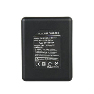 KAMPHO <span class=keywords><strong>Chargeur</strong></span> de batterie <span class=keywords><strong>double</strong></span> port USB pour <span class=keywords><strong>Gopro</strong></span> MAX Hero11 Black / HERO9 Black / HERO10 - Product Image 4