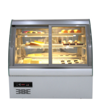 Vitrine Réfrigérée Commerciale de Comptoir pour Pâtisseries et Gâteaux, Verre Courbé, 140L, LED, OEM ODM