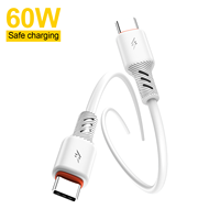 Câble de données USB-C vers USB-C en silicone ASPOR AC-60 60W, charge rapide et transfert 480 Mbps, silicone souple et élastique pour téléphones