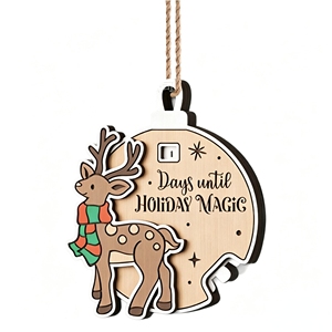 Ornamenti Natalizi Conto alla Rovescia in Legno, Calendario dell'Avvento con Decorazioni Pendenti <span class=keywords><strong>per</strong></span> Casa - Product Image 2