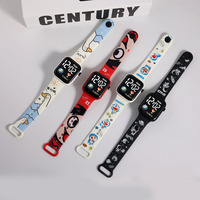 Montre numérique LED électronique pour enfants tendance 2025 avec logo personnalisable, luxe, sport, carrée, bracelet imprimé dessin animé, matière plastique