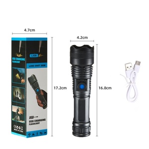 Siêu sáng cầm tay cầm tay dẫn đèn pin không thấm nước ngoài trời khẩn cấp USB sạc <span class=keywords><strong>Torch</strong></span> với AA pin ABS cơ thể - Product Image 1
