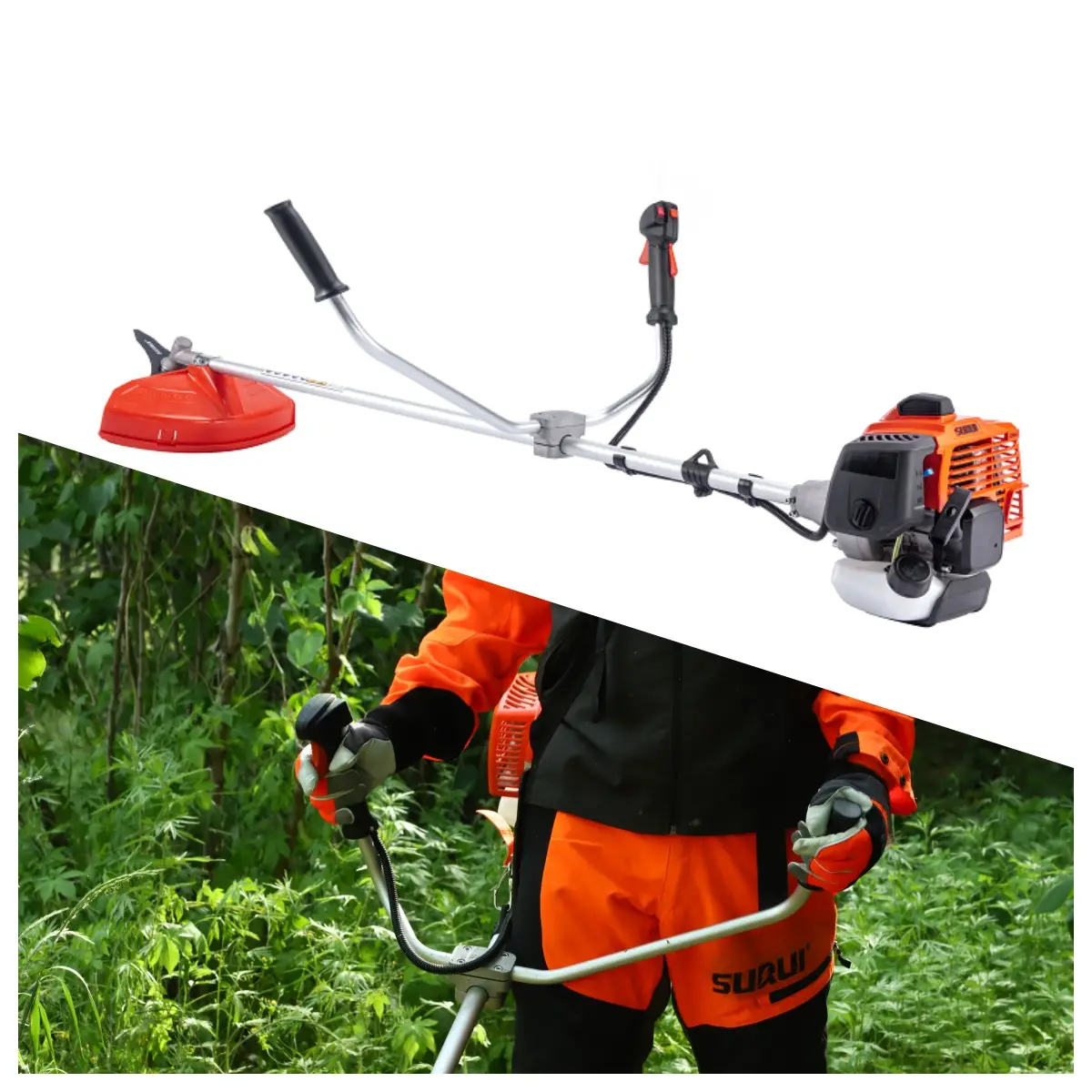 Sidepack Type Grote Tuingereedschap 2 Takt Professionele Benzine Bosmaaier 51.7cc Te Koop