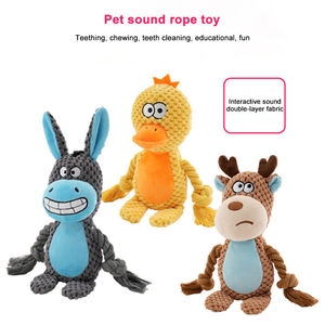 CE üretici özel yüksek kalite gıcırtılı köpek çiğneme oyuncakları dolması hayvan özel Pet peluş diş temiz interaktif peluş köpek oyuncaklar - Product Image 3