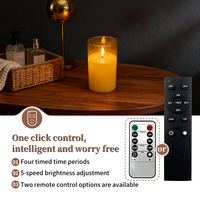 Ensemble de 3 bougies LED sans flamme, bougies vacillantes en cire véritable ambrée avec télécommande pour la décoration de la maison, mariage, Noël