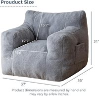 Sillón Moderno Grande y Cómodo, Sofá Individual de Espuma, Mueble de Lectura para Sala de Estar, Sofá Comprimido