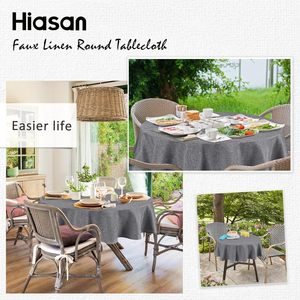 Classic Wedding 132 Round Silver Woven 100% Polyester Waterproof Wrinkle-Free & Durable Customizable <b>Tablecloth</b> - Product Image 5