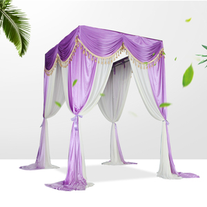 Personnalisé <span class=keywords><strong>pas</strong></span> <span class=keywords><strong>cher</strong></span> <span class=keywords><strong>mariage</strong></span> auvent carré pavillon draperie tuyau et rideaux ensemble pour événement toile de fond décoration - Product Image 2