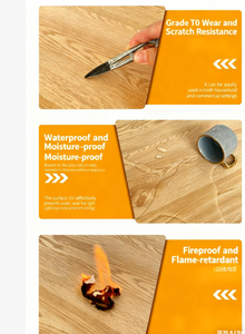 Vinyl Wood Board SPC <strong>Floor</strong> 4mm Wear-resistant Non-slip Fireproof Eco-Friendly Waterproof Unilin Click Lock Indoor/Exterior Use - Product Image 2