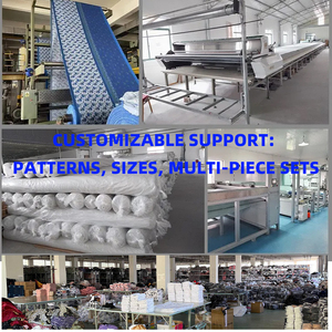 Tùy Chỉnh Nhiều Màu Sắc Mô Hình Bán Buôn Giá Hiện Đại Hoa In 7 Mảnh Bộ Đồ Giường Bộ Sưu Tập Với Rèm Cửa - Product Image 2