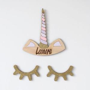 Autocollant <span class=keywords><strong>mural</strong></span> style nordique en forme de cornes d'unicornes à rayures de couleur unie pour magasin de vêtements pour enfants, chambre d'enfants, maison - Product Image 1