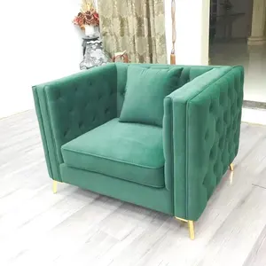 Hochwertiges, verschleiß festes Wohnzimmer-Sofa aus goldenem Metall