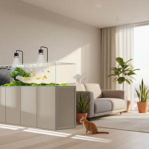 Aquarium en <span class=keywords><strong>verre</strong></span> ultra-clair avec filtre inférieur automatique éco-responsable et débordement latéral pour poissons d'eau douce - Product Image 2
