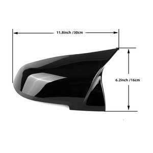 สำหรับ BMW ซีรีส์ 1234 X1/F20 F22 F30 F32 ชุดเปลี่ยนฝาครอบกระจกมองหลังทรงแตร สีดำเงา ทำจากพลาสติก ABS - Product Image 3