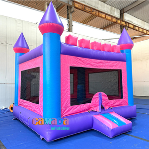 <span class=keywords><strong>Location</strong></span> commerciale de moonwalk de videur de saut gonflable de <span class=keywords><strong>maison</strong></span> de rebond de filles de princesse bleue et rose - Product Image 2