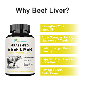 Hot Sale Grass-Fed Capsules with Bovine Liver Strengthen Immunity Grow Build Energy Mood Support Stronger Thicker Hair Capsules - Product Image 3