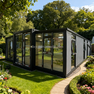 Maison de conteneur extensible à double aile de luxe de 20 pieds et 40 pieds, mur en verre, villa préfabriquée pour le glamping et la <span class=keywords><strong>location</strong></span> de vacances - Product Image 2