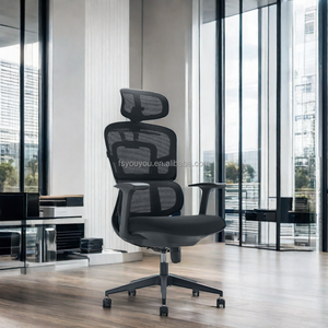 Chaise de bureau à dossier haut en tissu au design moderne, ergonomique, pour directeur, patron, chaises pivotantes populaires, chaises de bureau en maille pour la maison - Product Image 1