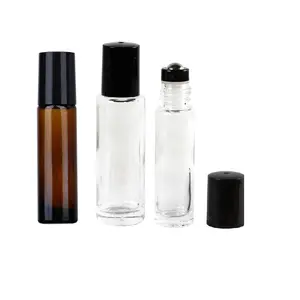 थोक 10 ML 15ML स्पष्ट गिलास रोलर खाली फैंसी अत्तर की बोतलें 10 ml Aromatherapy Refillable रोल पर इत्र की बोतलें