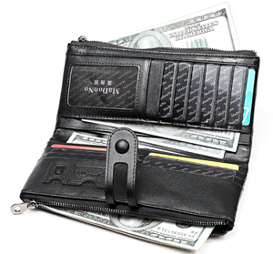Portefeuilles de créateur tendance pour femmes, portefeuille long en <span class=keywords><strong>cuir</strong></span>, <span class=keywords><strong>porte</strong></span>-<span class=keywords><strong>monnaie</strong></span> et cartes, pochette pour femmes avec double fermeture éclair, vente en gros - Product Image 6