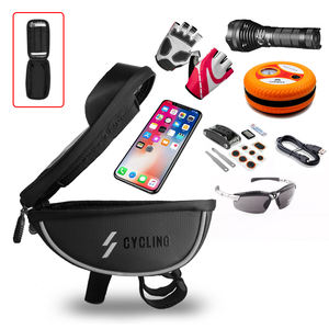 Sac de téléphone pour <span class=keywords><strong>moto</strong></span>, sac de vélo, sac de cadre de vélo avant, imperméable, respirant, léger, ASRQGOAL, vente chaude - Product Image 1