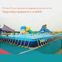 Großer rechteckiger PVC-Metallrahmen-Swimmingpool für den Außenbereich, 500L Fassungsvermögen, einfache Installation & wasserdicht, Grün/Blau/Grau Optionen