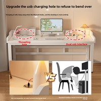 Bureau d'ordinateur à double panneau en bois simple et moderne pour la maison/les études et le bureau/les jeux pour les étudiants
