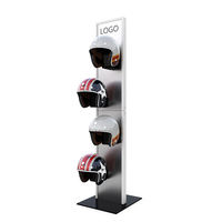 Présentoir de plateau en métal de prix usine/étagère en métal debout de plancher/support d'affichage de casque de moto fait sur commande