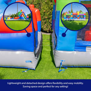 Parcours d'obstacles gonflable avec toboggan aquatique, PVC <span class=keywords><strong>de</strong></span> qualité commerciale, défi <span class=keywords><strong>de</strong></span> jardin pour les jeux en plein air, location commerciale - Product Image 5