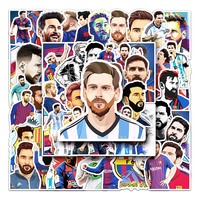 51 buah stiker kustom berperekat Die-cut Ipad Laptop kualitas tinggi stiker vinil bintang sepak bola PVC Lionel Andres Messi