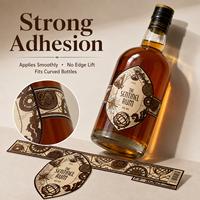 Etiquetas de Vino Personalizadas, Etiquetas de Vinilo Impermeables para Botellas, Logotipo Personalizado para Ron, Whisky, Licores, Resistentes a los Rayos UV, Troqueladas, Cualquier Tamaño