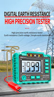 Alat Uji Tahanan Tanah Megohmmeter, Voltmeter, dan Detektor Ohm dengan Resolusi 0.01-1, Material ABS