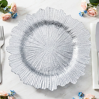 Assiette en verre cristal sans plomb de 13 pouces en forme de flocon de neige pour mariage et fête, vente en gros, OEM ODM