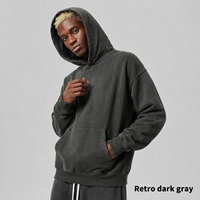 Hoodie Distressed 365g Musim Gugur Terbaru Pria Vintage Pudar Streetwear Pullover Grosir Logo Kustom