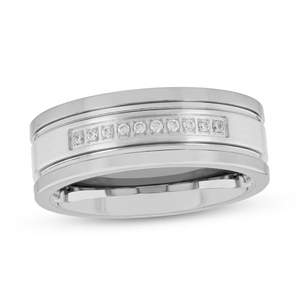 Gioielli da uomo di lusso nero e oro rosa placcato Cz diamante intarsio da uomo e da donna fede nuziale comfort <span class=keywords><strong>It</strong></span> Ring - Product Image 4